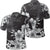 Hawaiian Hibiscus Black and White Polynesian Polo Shirt - Wonder Print Shop