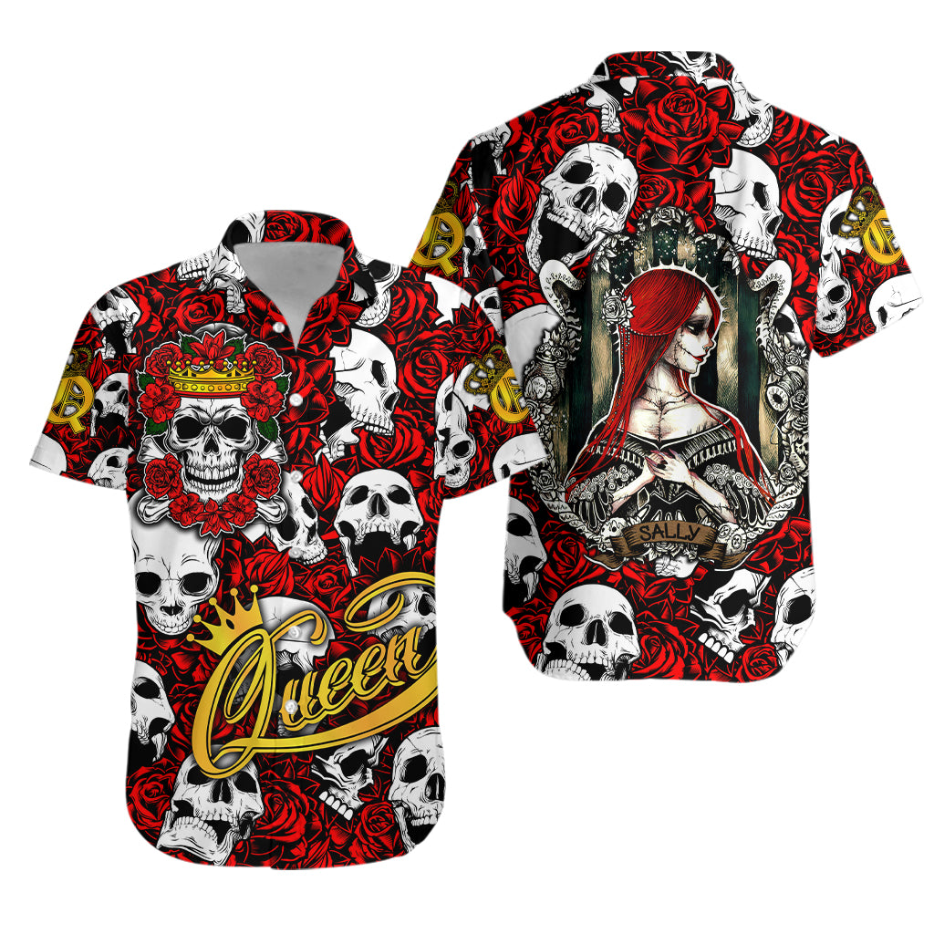 Skull Rose Queen - Death Cannot Divide Us Hawaiian Shirt - LT2 - Wonder Print Shop