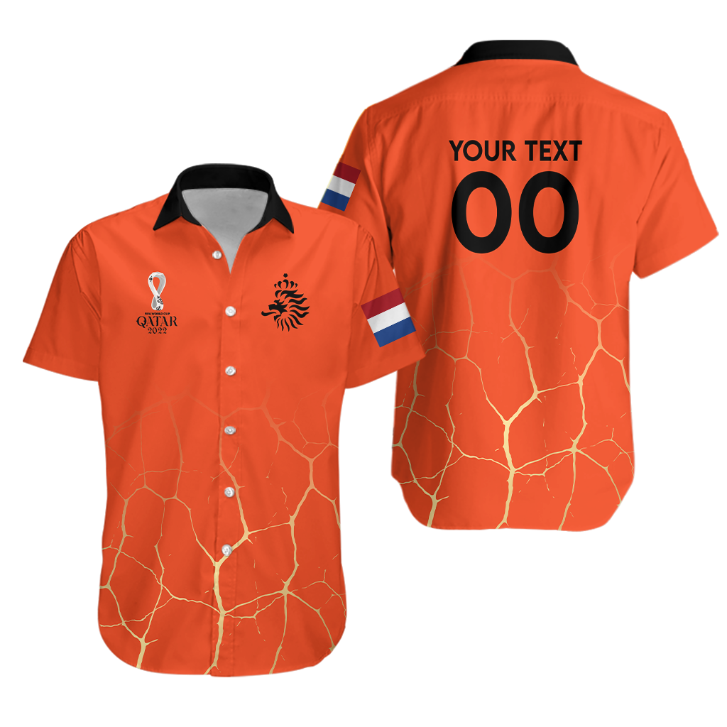 (Custom Personalised) Netherlands Football World Cup 2022 Hawaiian Shirt - LT2 - Wonder Print Shop