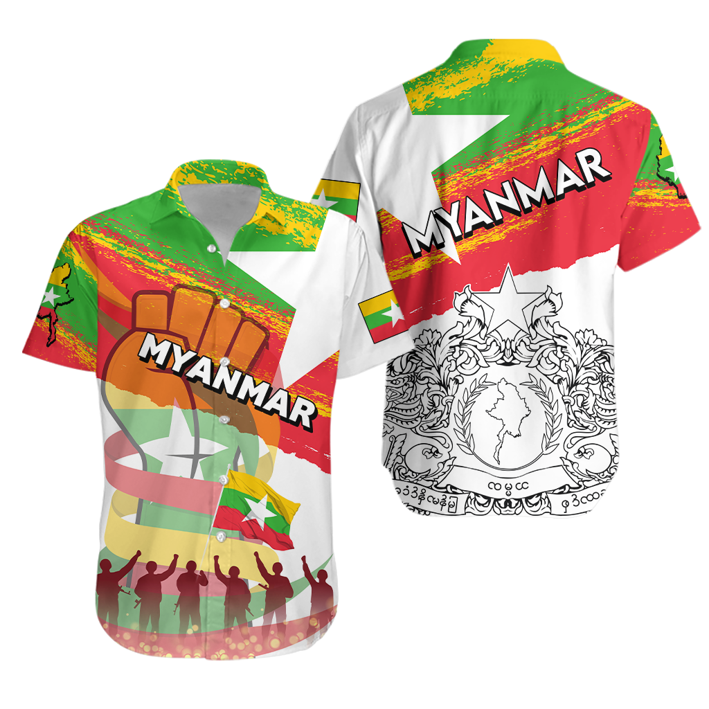 Myanmar Happy Independence Day Hawaiian Shirt - LT2 - Wonder Print Shop