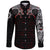 Viking Long Sleeve Button Shirt Double Dragon Tattoo and Vegvisir Blood RLT12 - Wonder Print Shop