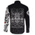 Viking Skull Honor Long Sleeve Button Shirt RLT12 - Wonder Print Shop