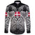 Viking Long Sleeve Button Shirt Denmark Mjolnir and Double Dragon RLT12 - Wonder Print Shop