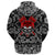 Viking Hoodie Head On Black with Bandana Paisley Style RLT12 - Wonder Print Shop