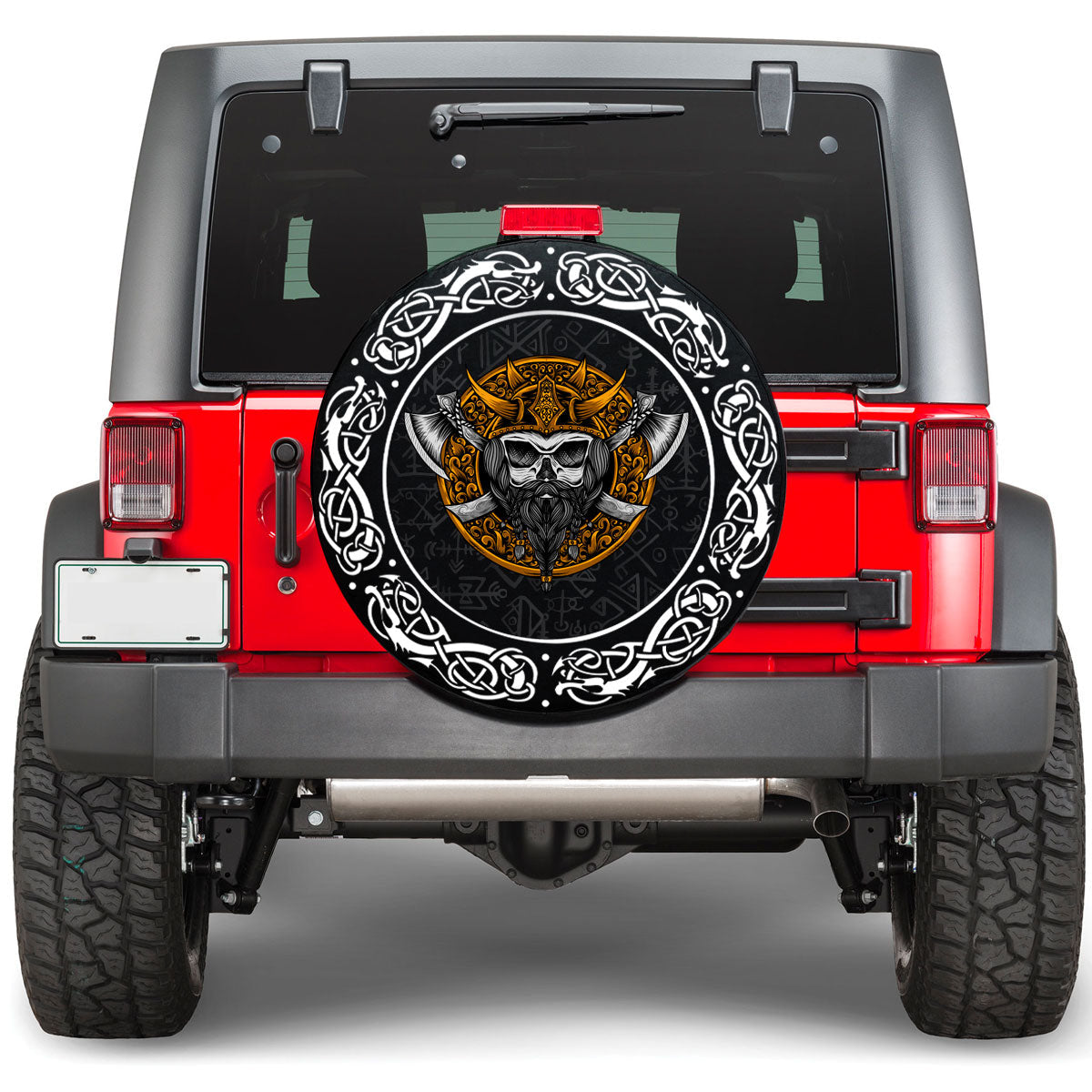 Viking Head Skull Axe 2 Viking Spare Tire Cover RLT12 - Wonder Print Shop