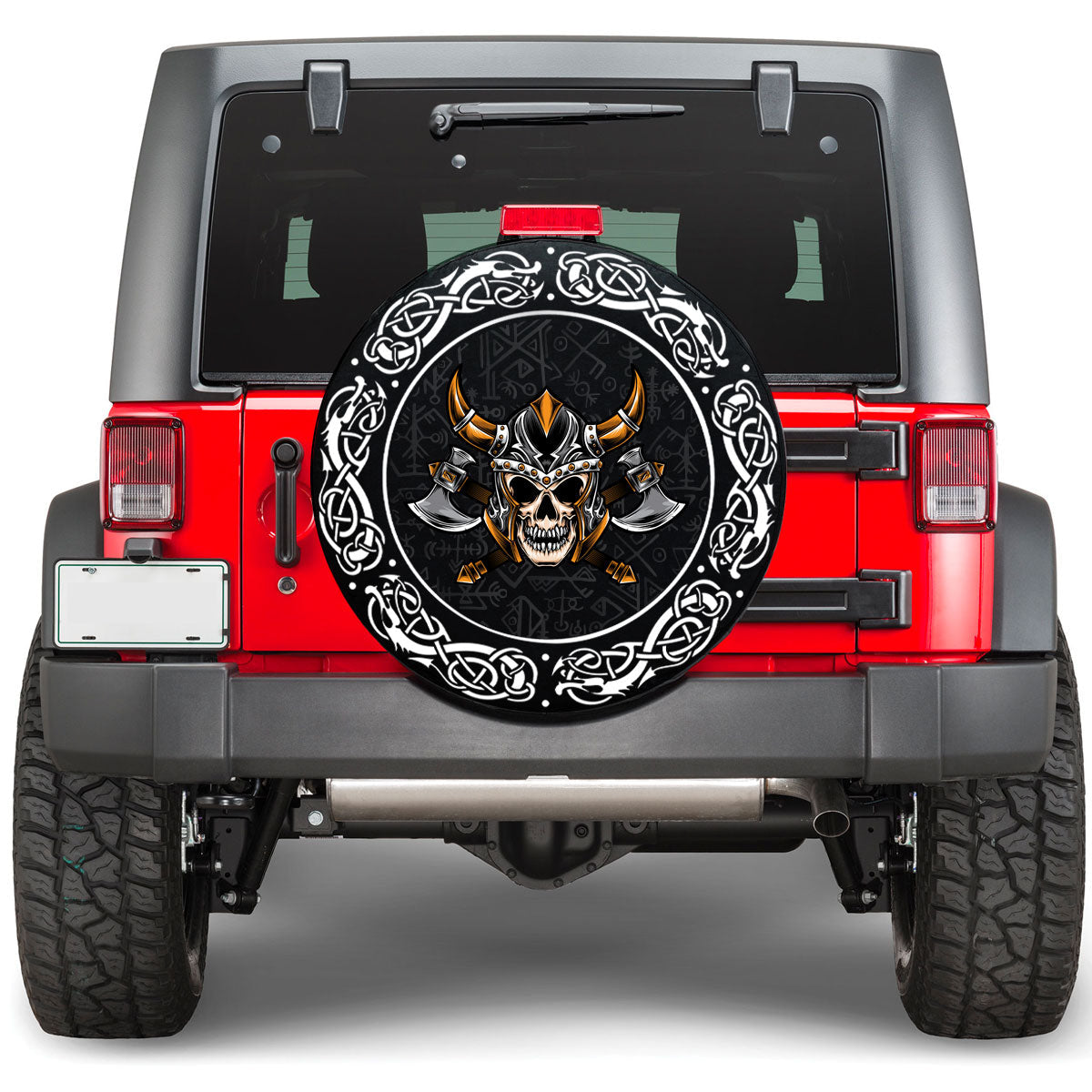 Viking Head Skull Axe Viking Spare Tire Cover RLT12 - Wonder Print Shop