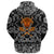 Viking Hoodie Head Skull with Bandana Paisley Style RLT12 - Wonder Print Shop