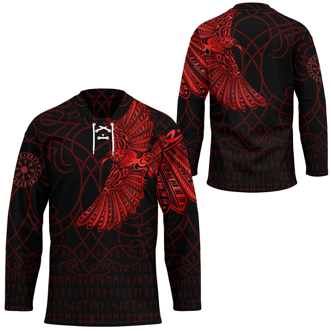 viking-clothing-viking-odins-raven-tattoo-red-version-hockey-jersey