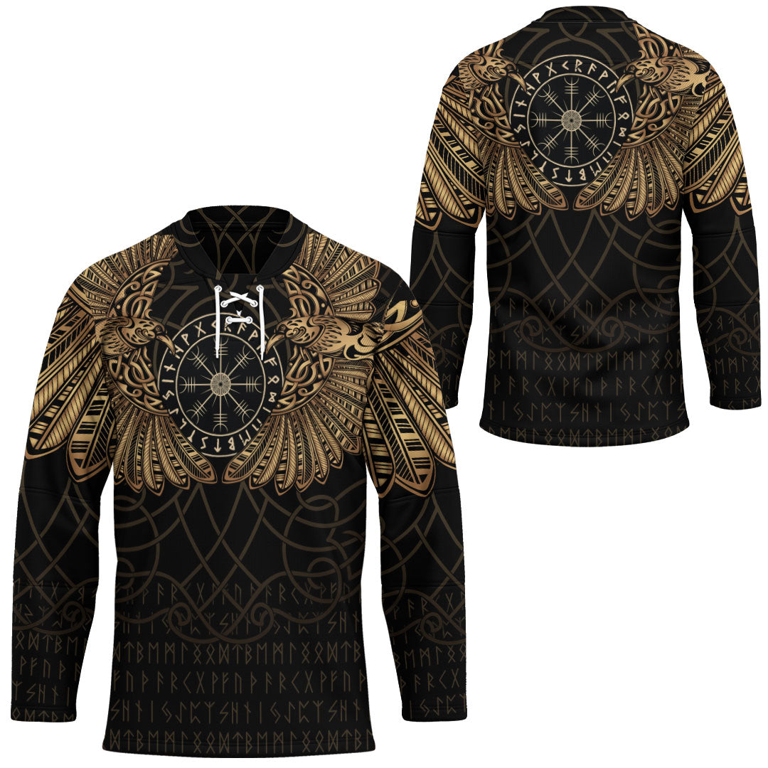 viking-clothing-viking-odins-celtic-two-ravens-gold-version-hockey-jersey