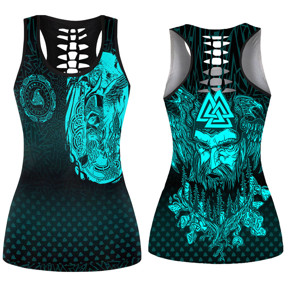 viking-clothing-viking-odin-raven-tattoo-style-cyan-version-hollow-tank-top