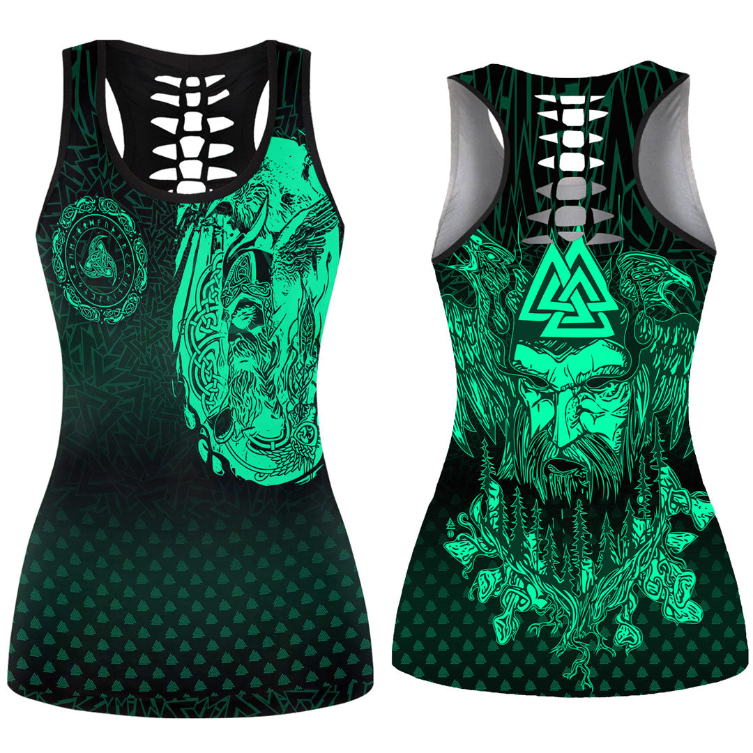 viking-clothing-viking-odin-raven-tattoo-style-green-version-hollow-tank-top