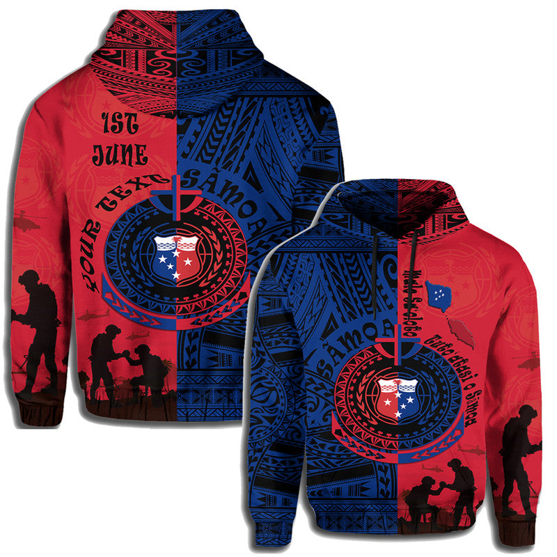 Custom Samoa Independence Day Hoodie Military Polynesian Pattern - Wonder Print Shop