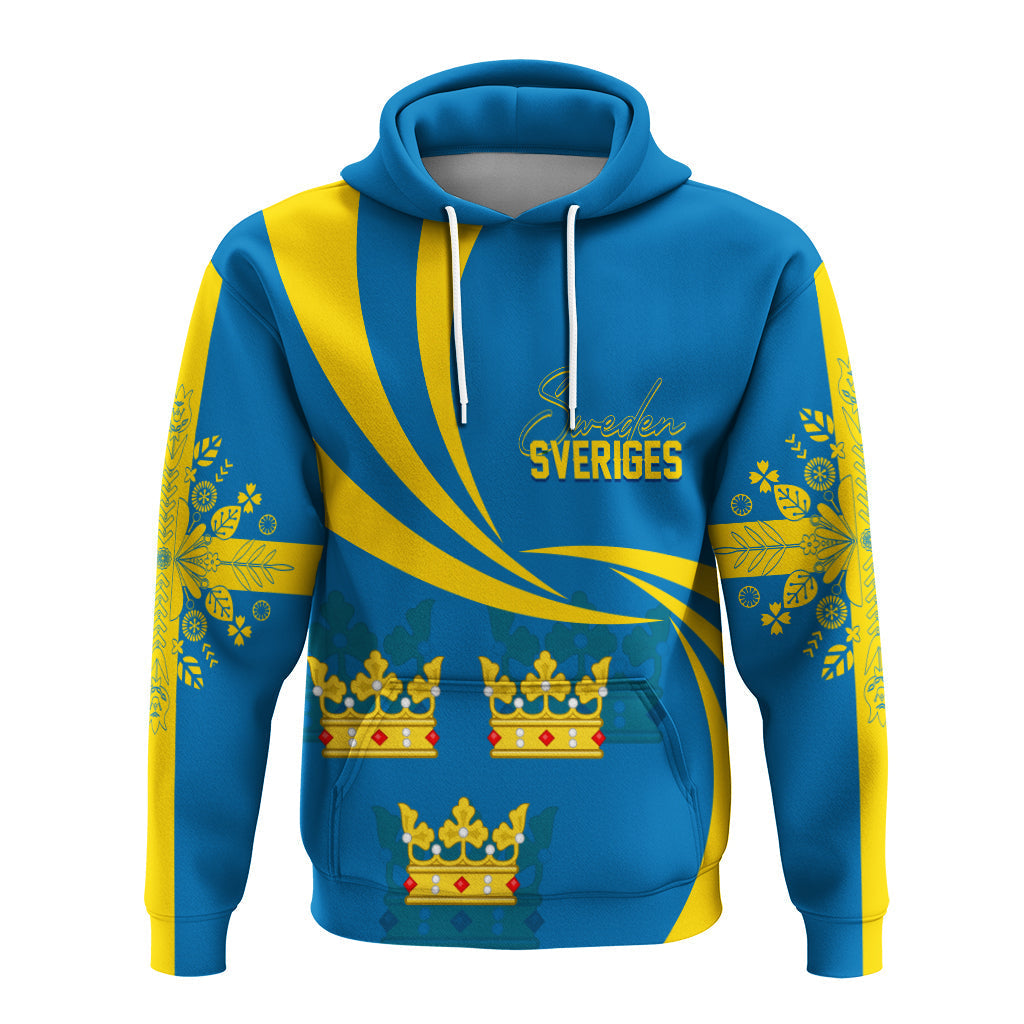 Sweden Three Crowns Custom Hoodie Heja Sverige - Wonder Print Shop