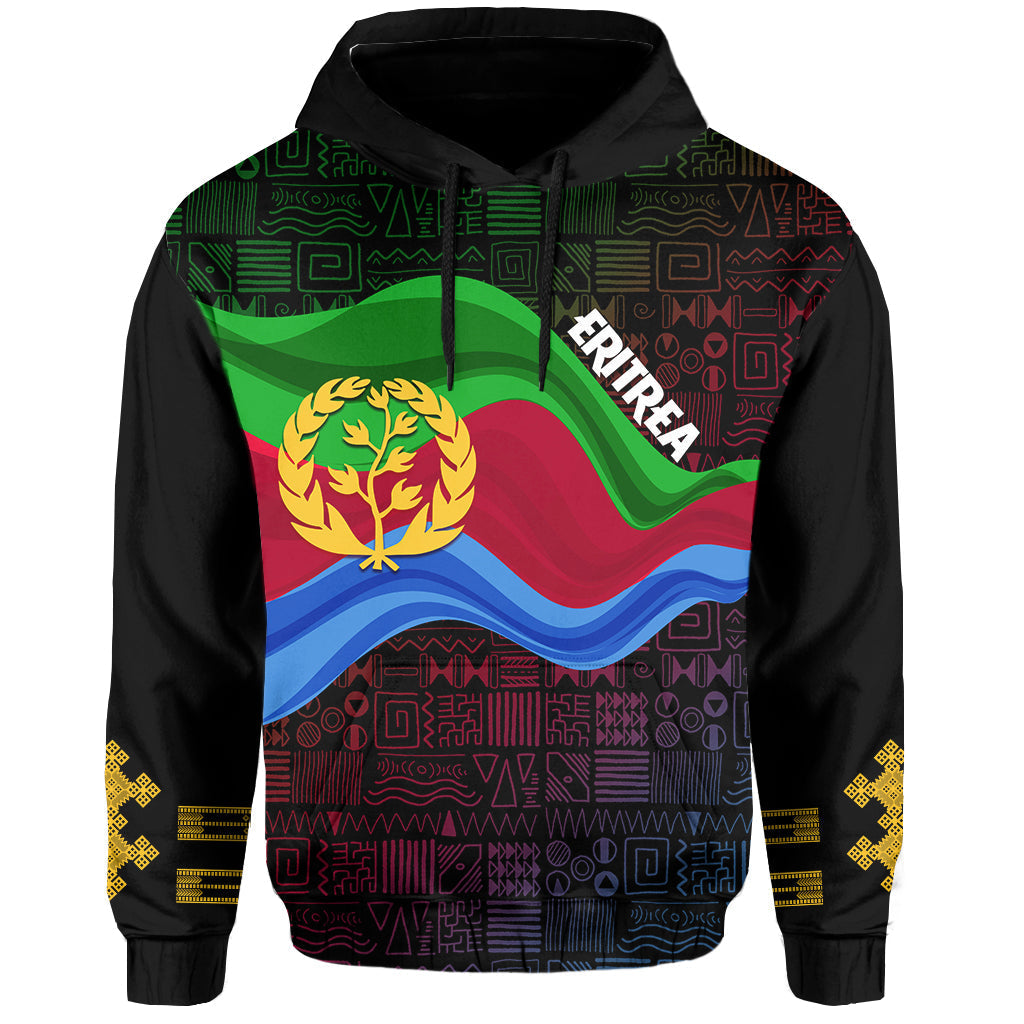 Eritrea Hoodie Independence Day Ethnic African Pattern Black - Wonder Print Shop