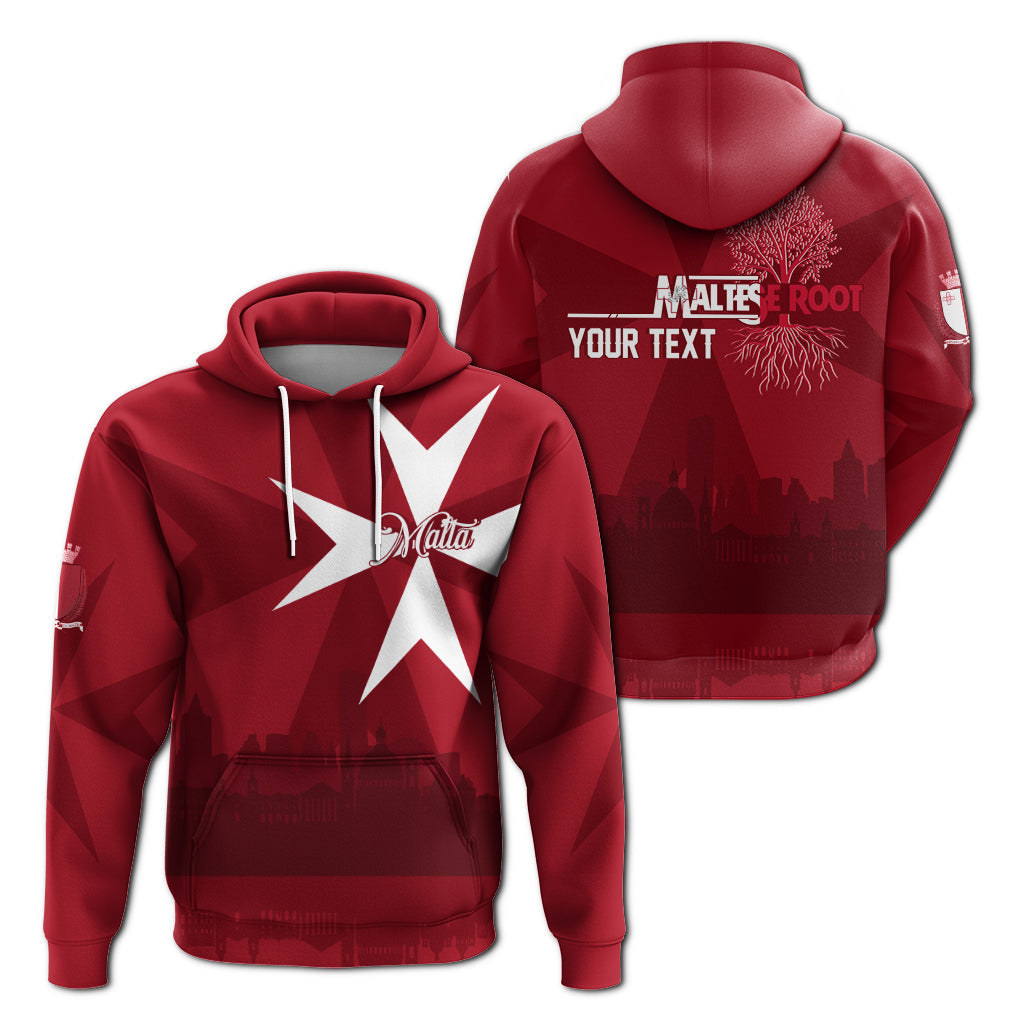 Custom Malta Valletta Skyline Hoodie Maltese Cross - Wonder Print Shop