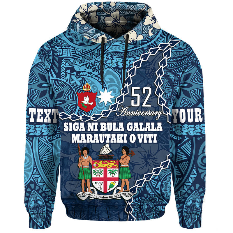 Custom 52nd Anniversary Fiji Hoodie Siga Ni Bula Galala Marautaki O Viti - Wonder Print Shop