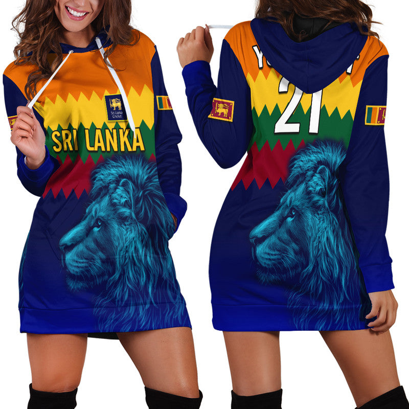 (Custom Personalised) Sri Lanka The Lions Cricket Hoodie Dress - Wonder Print Shop