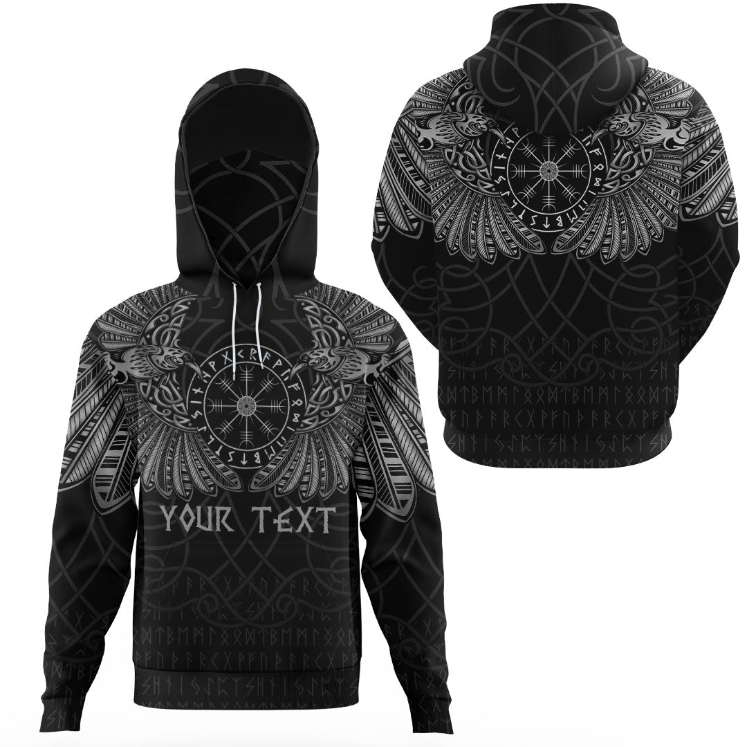 Custom Viking Clothing Odins Celtic Two Ravens Gaiter Hoodie RLT12 - Wonder Print Shop