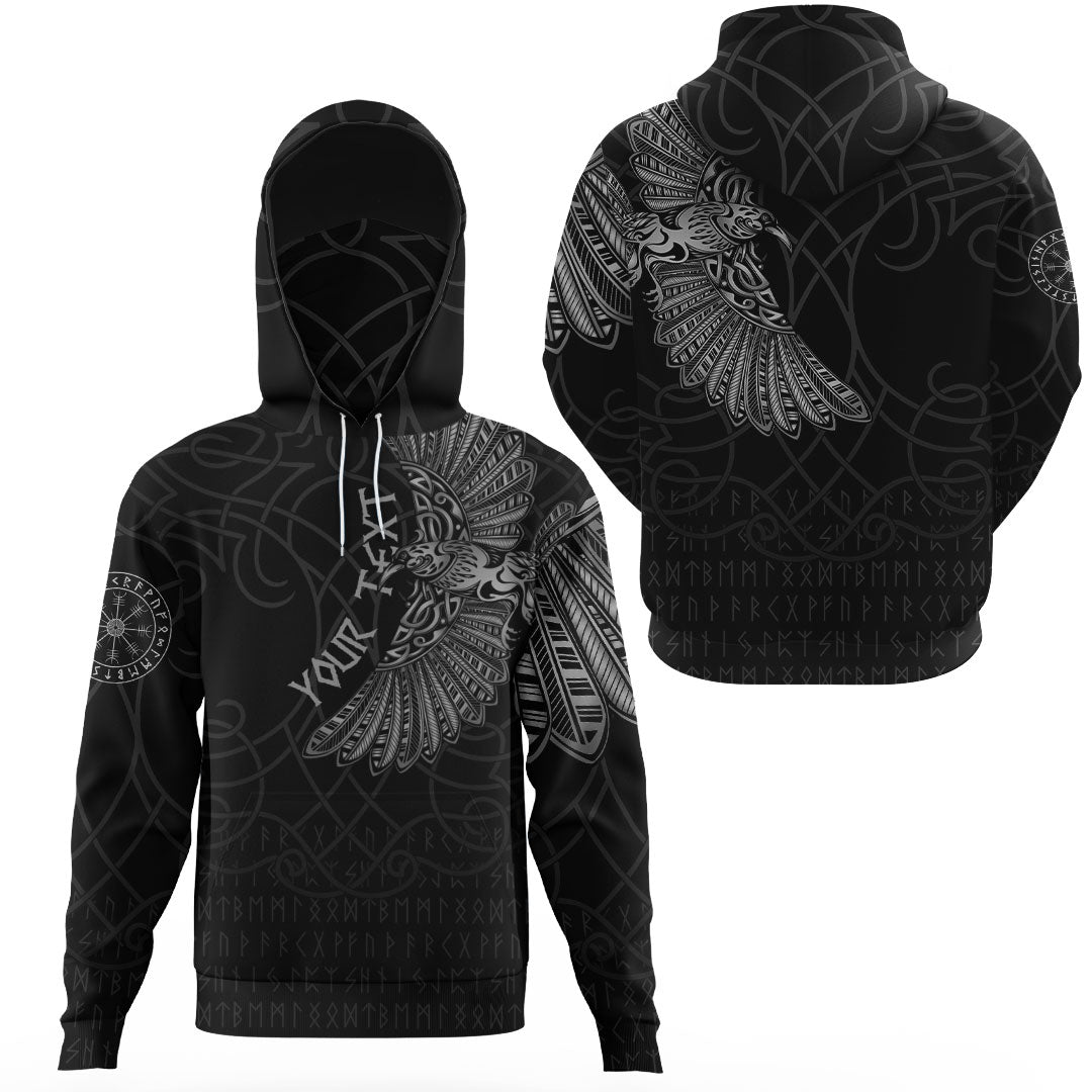 Custom Viking Clothing Odins Celtic Ravens Special Version Gaiter Hoodie RLT12 - Wonder Print Shop