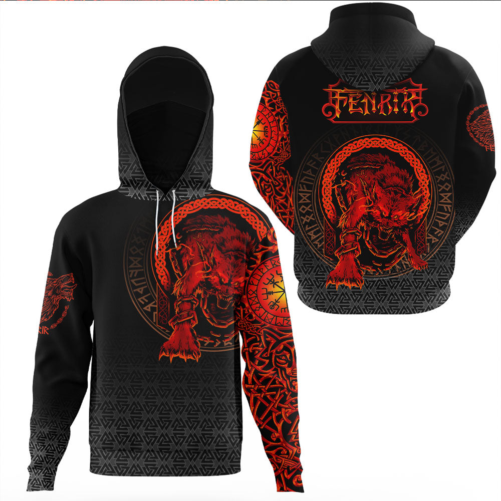 Viking Clothing Viking Fenrir Norse 3D Gaiter Hoodie RLT12 - Wonder Print Shop