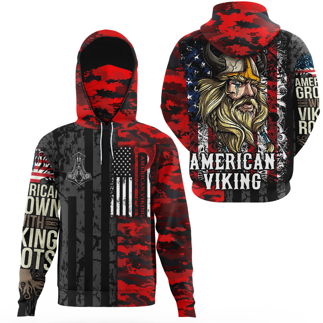 Viking Clothing American Viking Gaiter Hoodie RLT12 - Wonder Print Shop