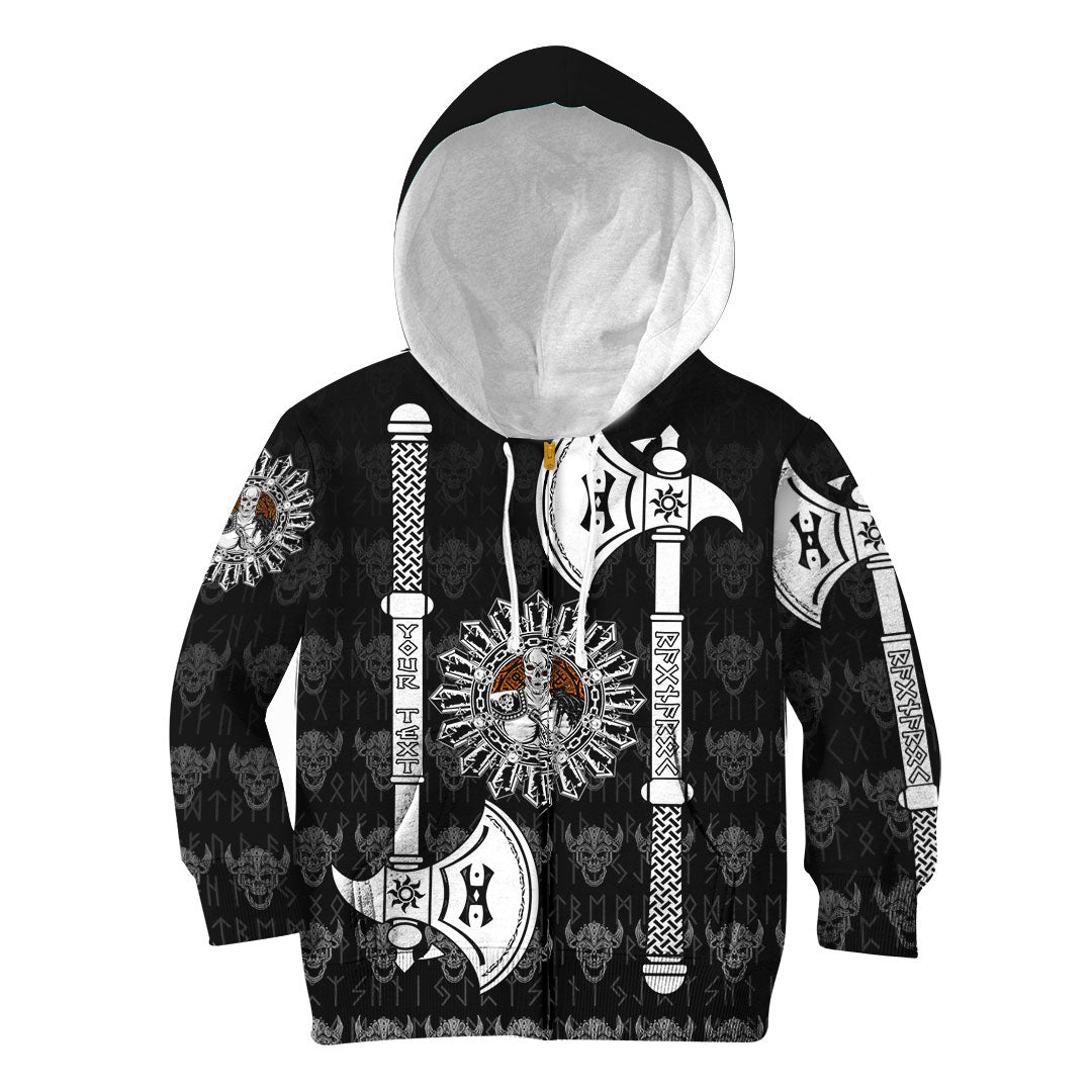 (Custom) Wonder Print Shop - Hoodie Kid Skull Warrior Dead Hero with Hammer RLT12 - Wonder Print Shop