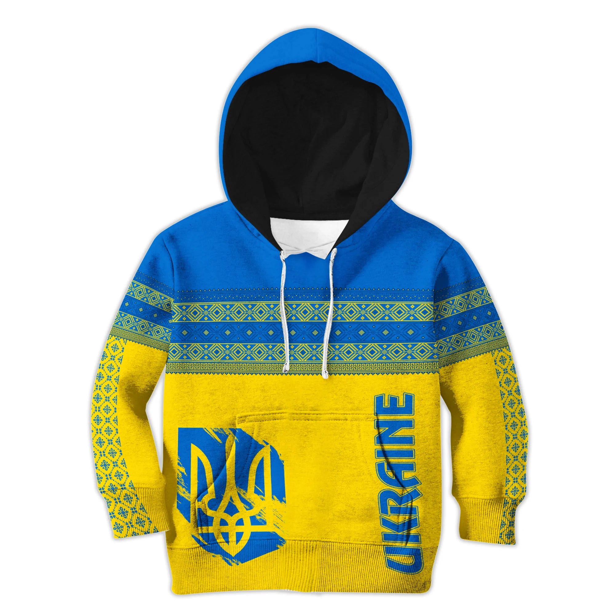 Ukraine Unity Day Hoodie KID Folk Style - Wonder Print Shop