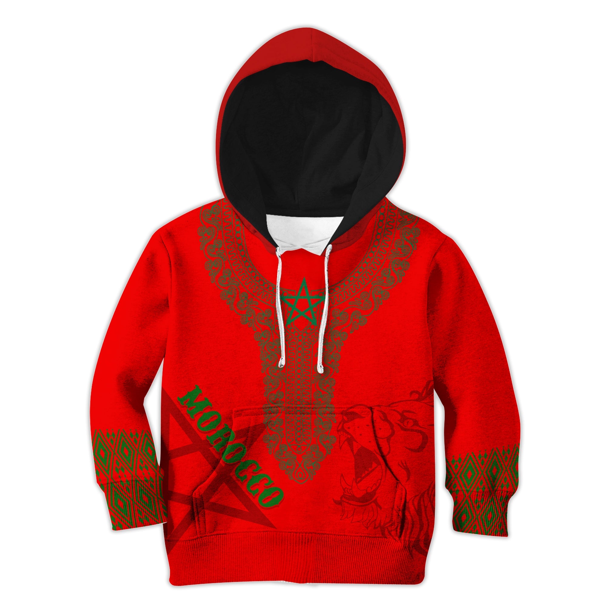 personalised-morocco-soccer-world-cup-2022-hoodie-kid-kaftan-style