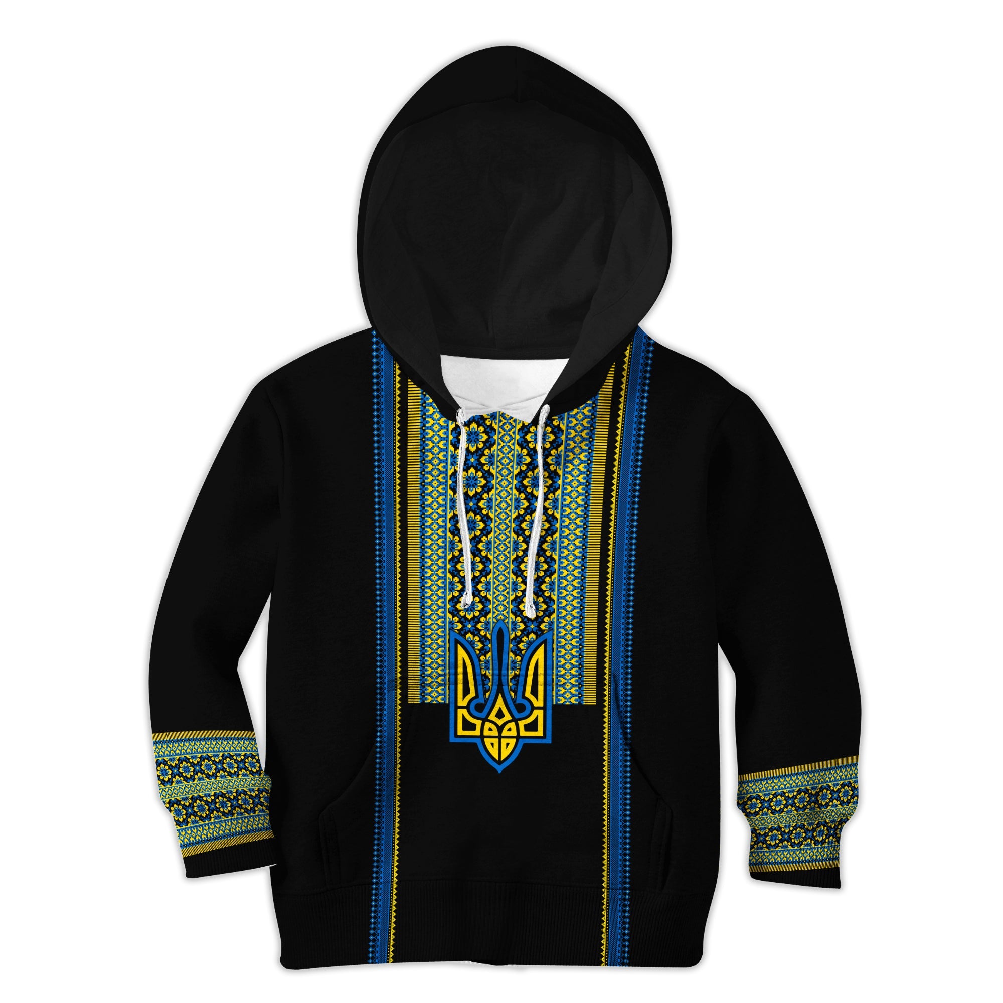 Ukraine Folk Patterns Hoodie KID Unity Day - Wonder Print Shop