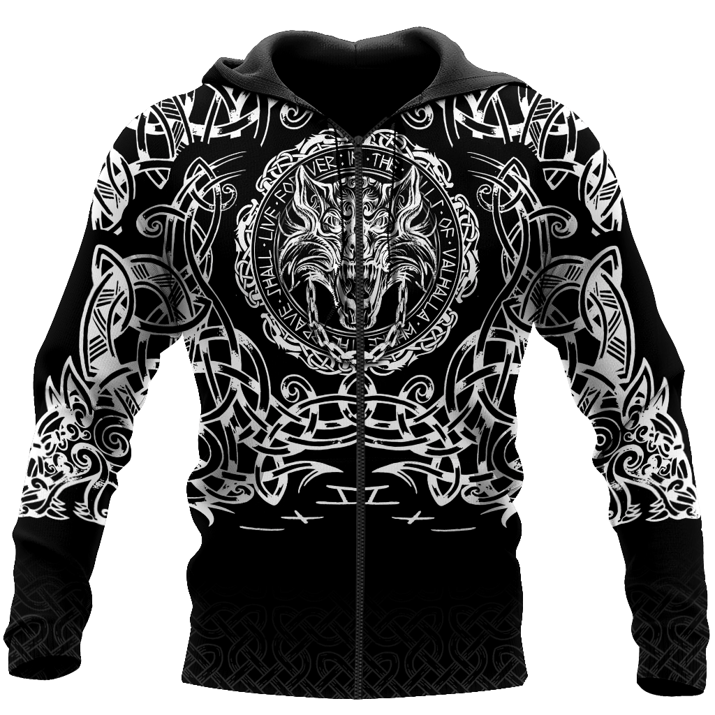 Viking Zip Hoodie - Fenrir Viking 3D RLT12 - Wonder Print Shop