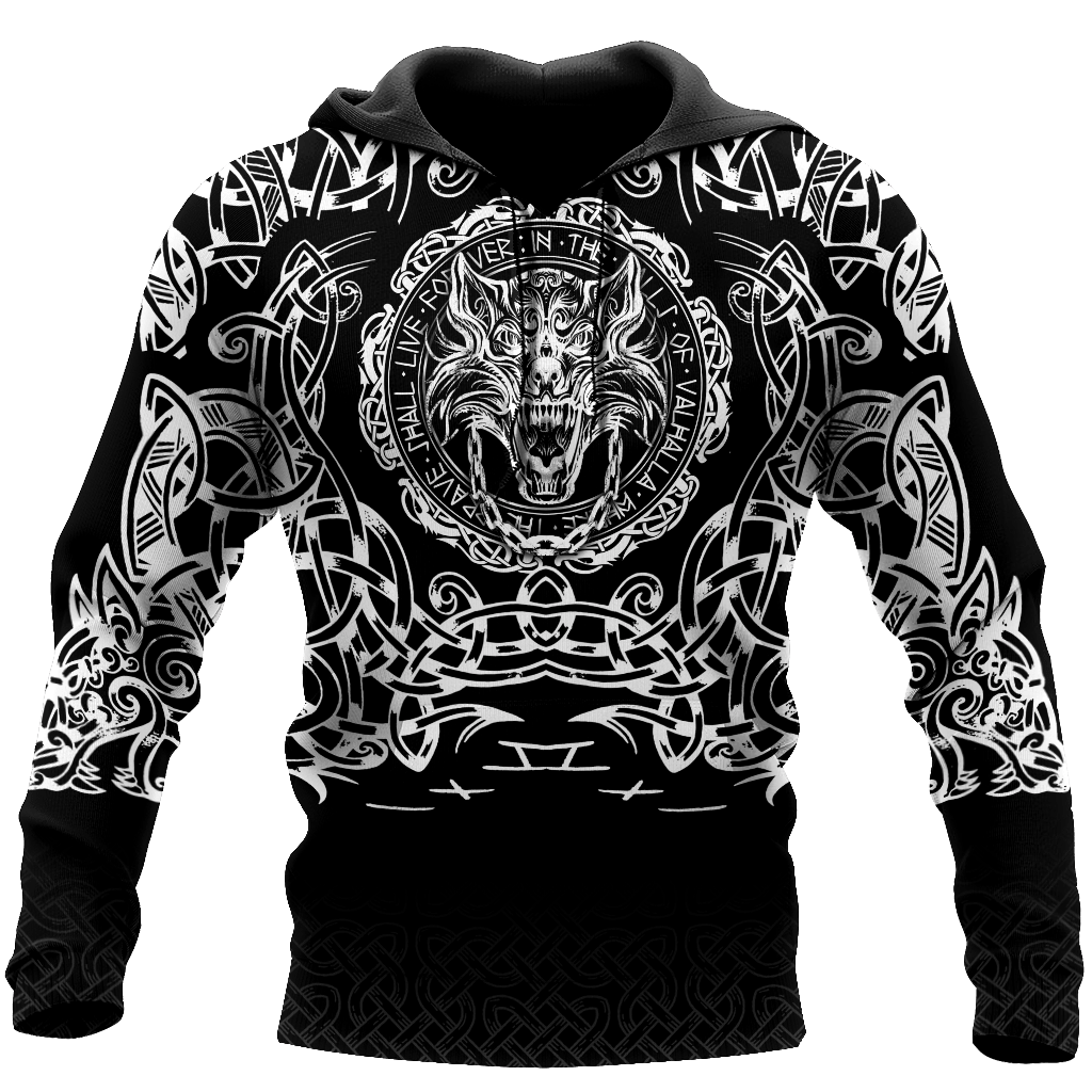 Viking Pullover Hoodie - Fenrir Viking 3D RLT12 - Wonder Print Shop