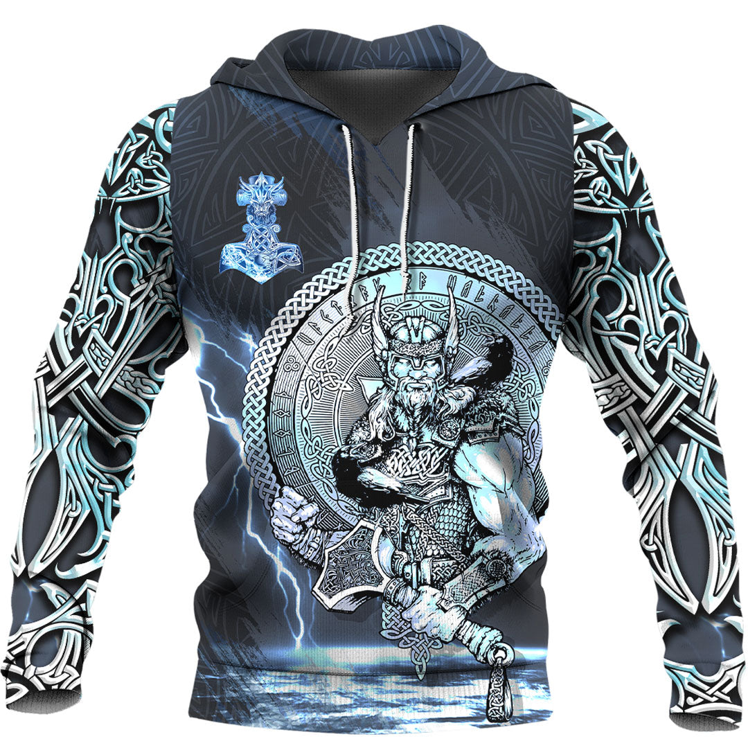 Viking Hoodie Viking Thor Norse God of Thunder Hoodie RLT12 - Wonder Print Shop