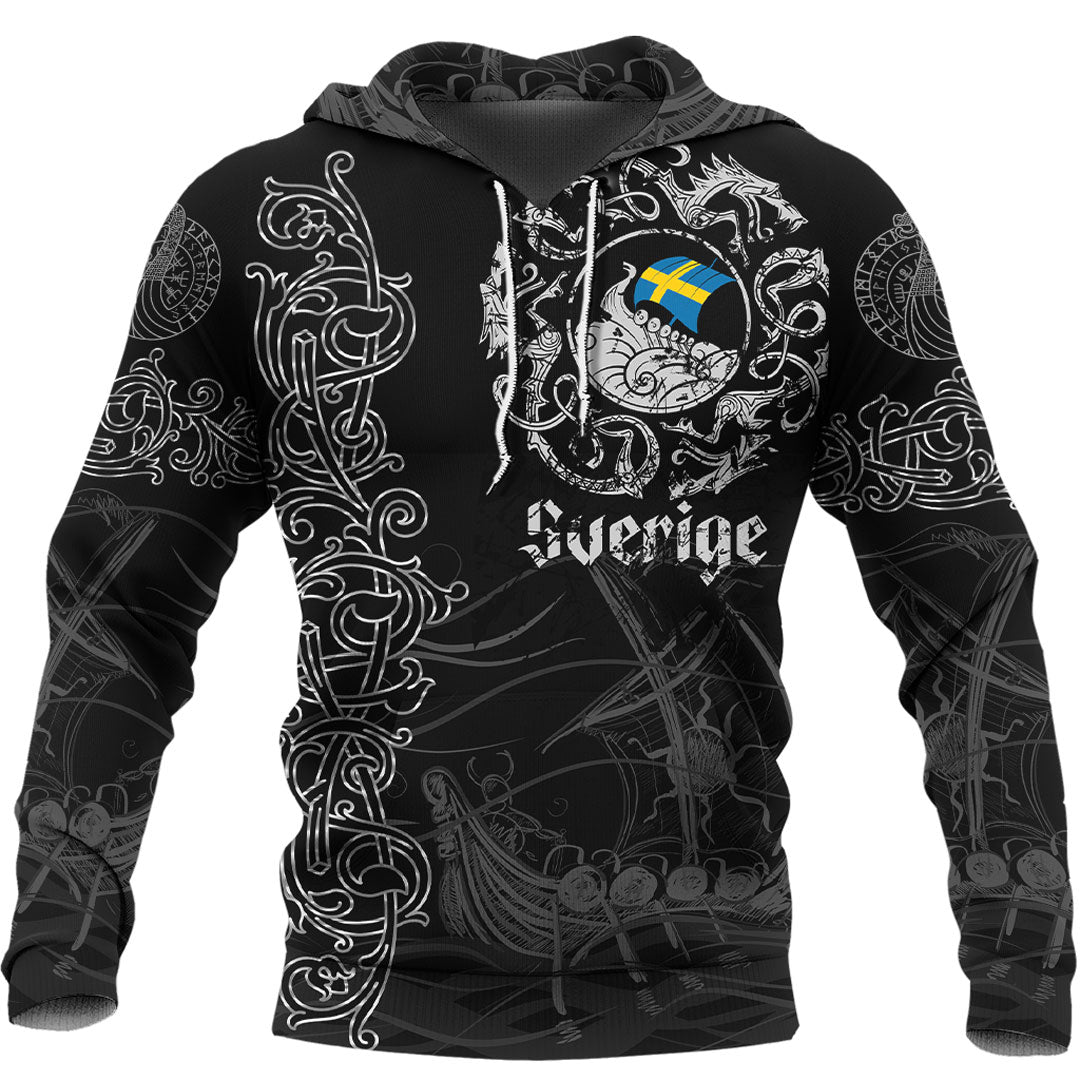 Viking Hoodie Viking Drakkar Sweden Warship Hoodie RLT12 - Wonder Print Shop