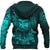 Viking Hoodie Viking Odin Raven Tattoo Style Cyan Version Hoodie RLT12 - Wonder Print Shop