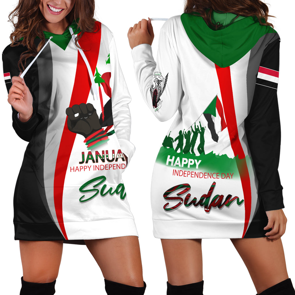 Sudan Happy Independence Day Hoodie Dress - LT2 - Wonder Print Shop