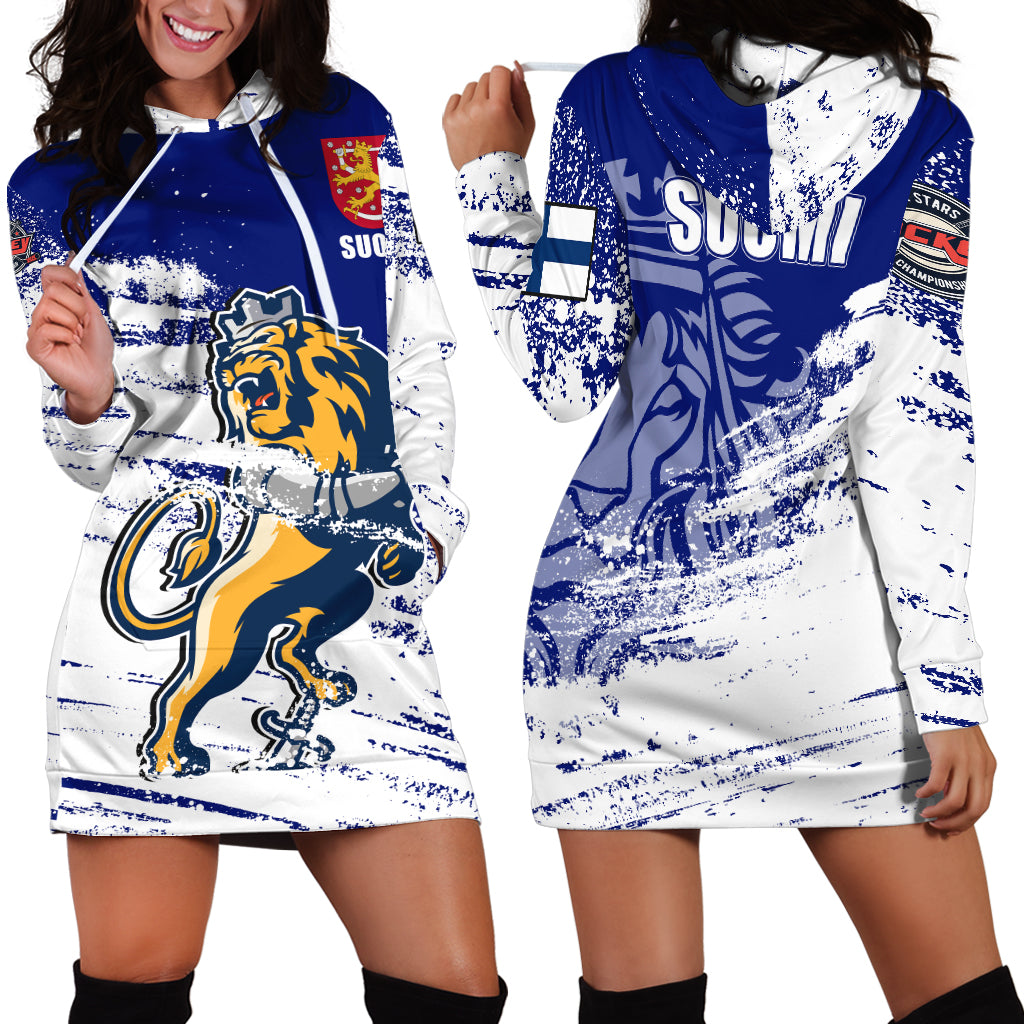 Finland Suomi Leijonat Hockey Hoodie Dress - LT2 - Wonder Print Shop