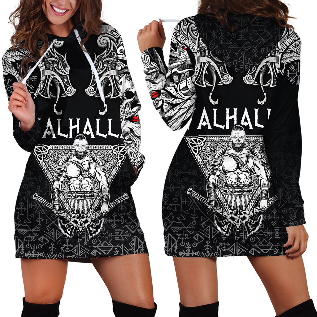 Viking Hoodie Dress Warrior Valhalla and Double Dragon RLT12 - Wonder Print Shop