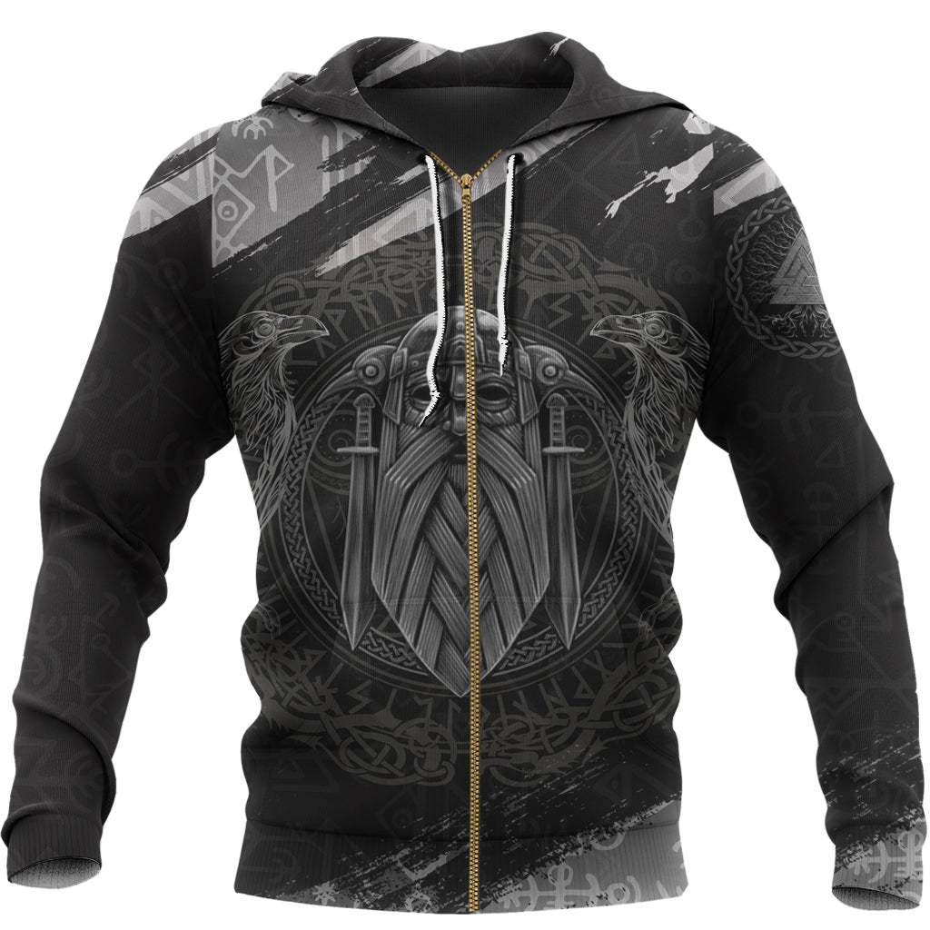 Viking Zip Hoodie - Odin God Of Asgard RLT12 - Wonder Print Shop