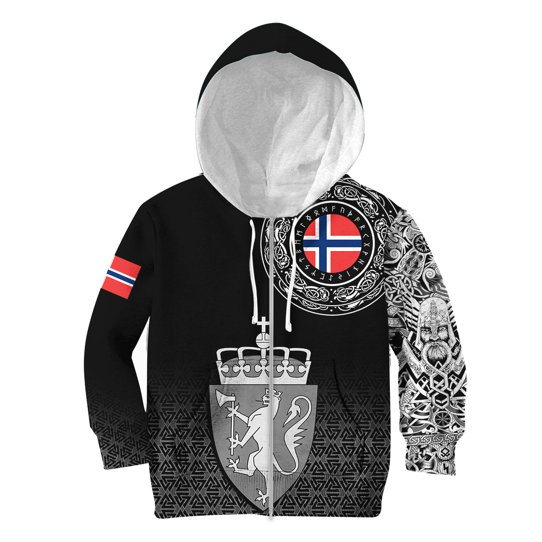 Viking Hoodie Kid Norway Coat Of Arms RLT12 - Wonder Print Shop