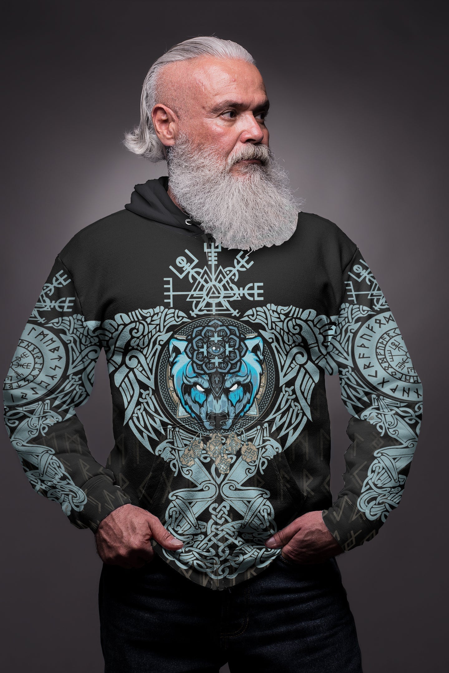 Viking Bear Tattoo Viking Zip Hoodie RLT12 - Wonder Print Shop