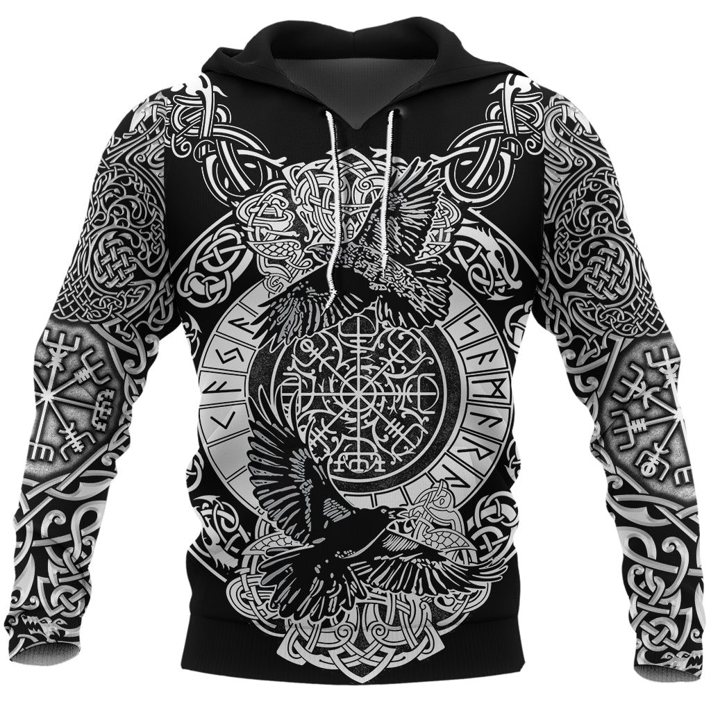 Viking Hoodie Raven and Wolf RLT12 - Wonder Print Shop