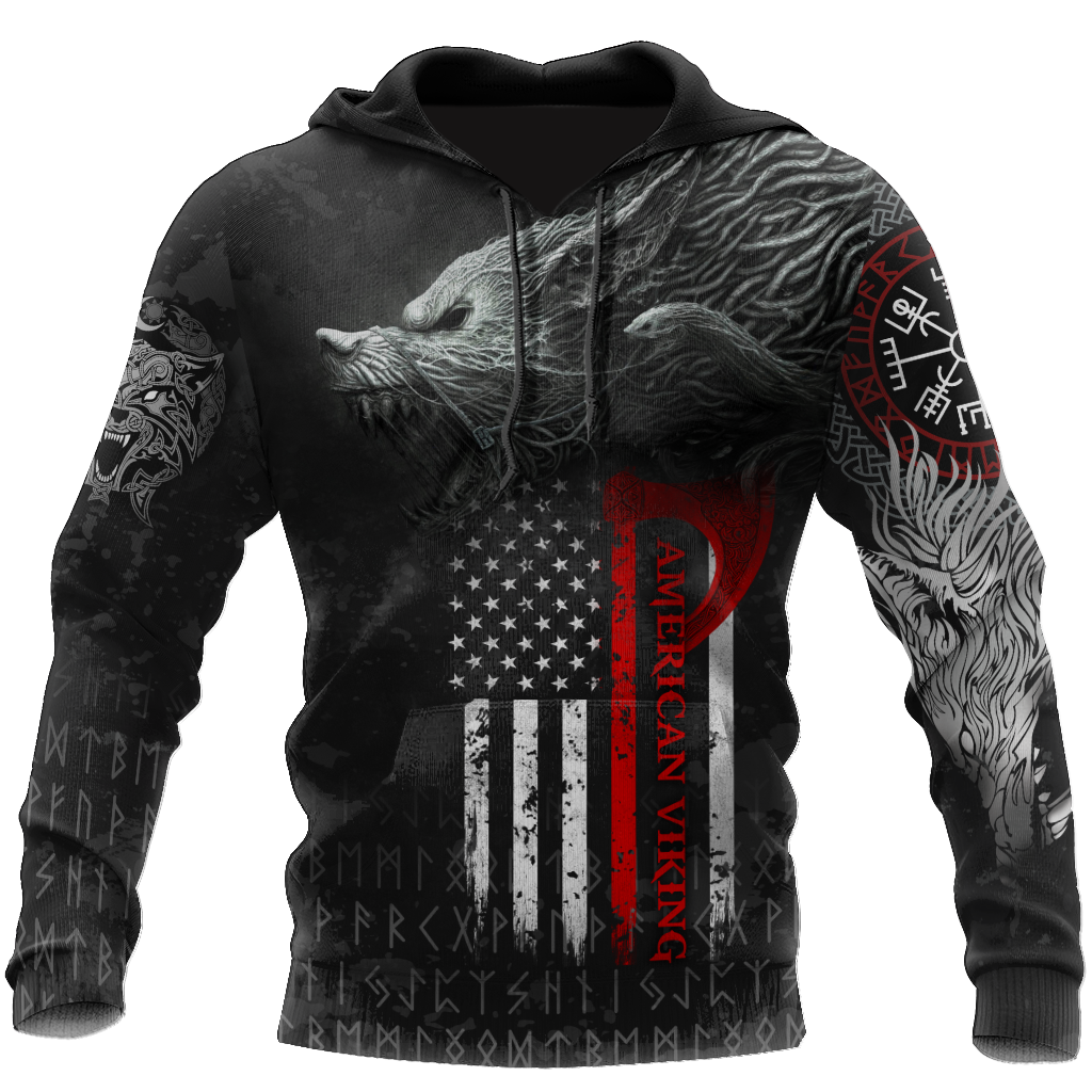 Viking Pullover Hoodie - American Viking Fenrir RLT12 - Wonder Print Shop