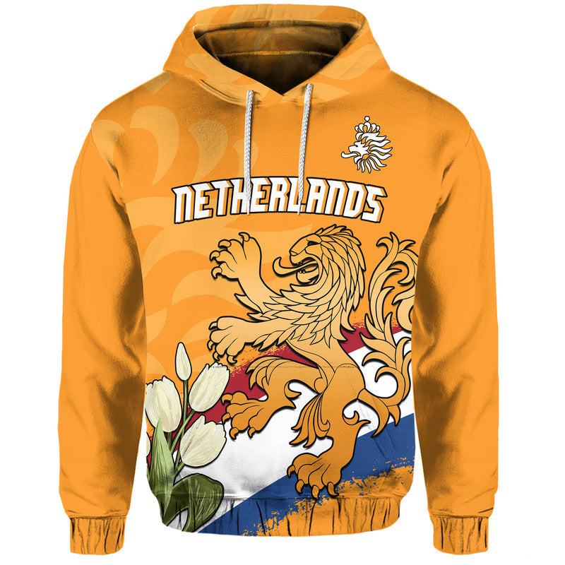 Netherlands Football Flag Mix Tulip Flower Hoodie - Wonder Print Shop