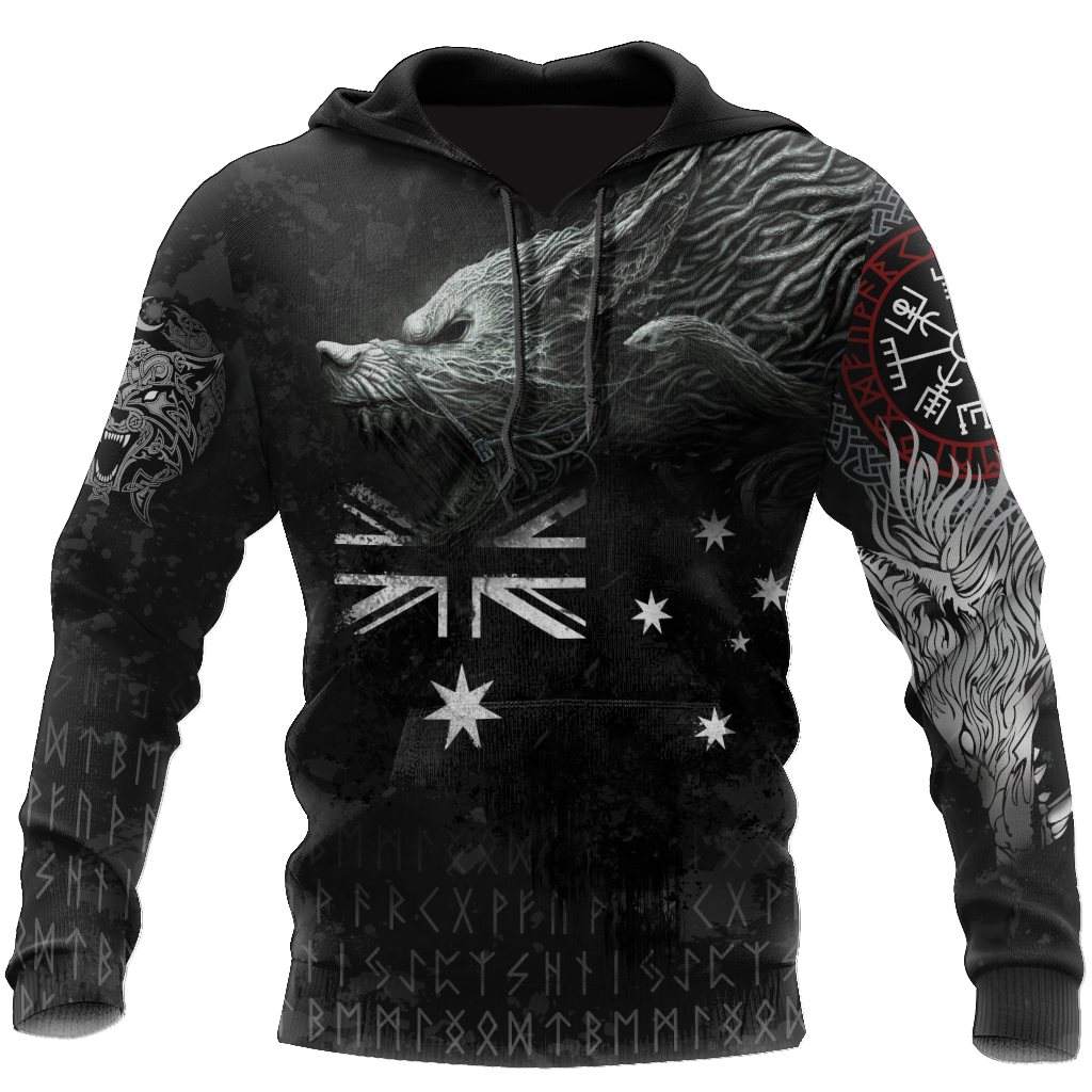 Viking Pullover Hoodie - Australia Viking Fenrir RLT12 - Wonder Print Shop