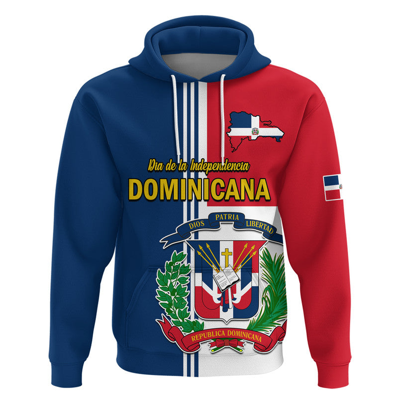 Dominican Republic Dia de la Independencia Hoodie Coat Of Arms And Flag Map - Wonder Print Shop