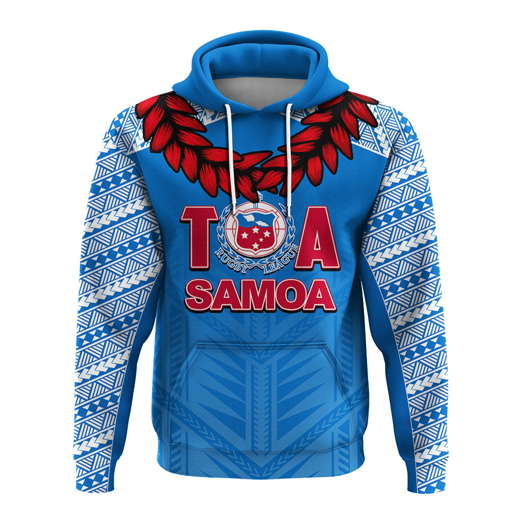 Toa Samoa Ula Fla Rugby Hoodie Blue Sky Jersey 2022 LT6 - Wonder Print Shop