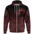 Viking Zip Hoodie, Ethnic Odin Raven Red RLT12 - Wonder Print Shop