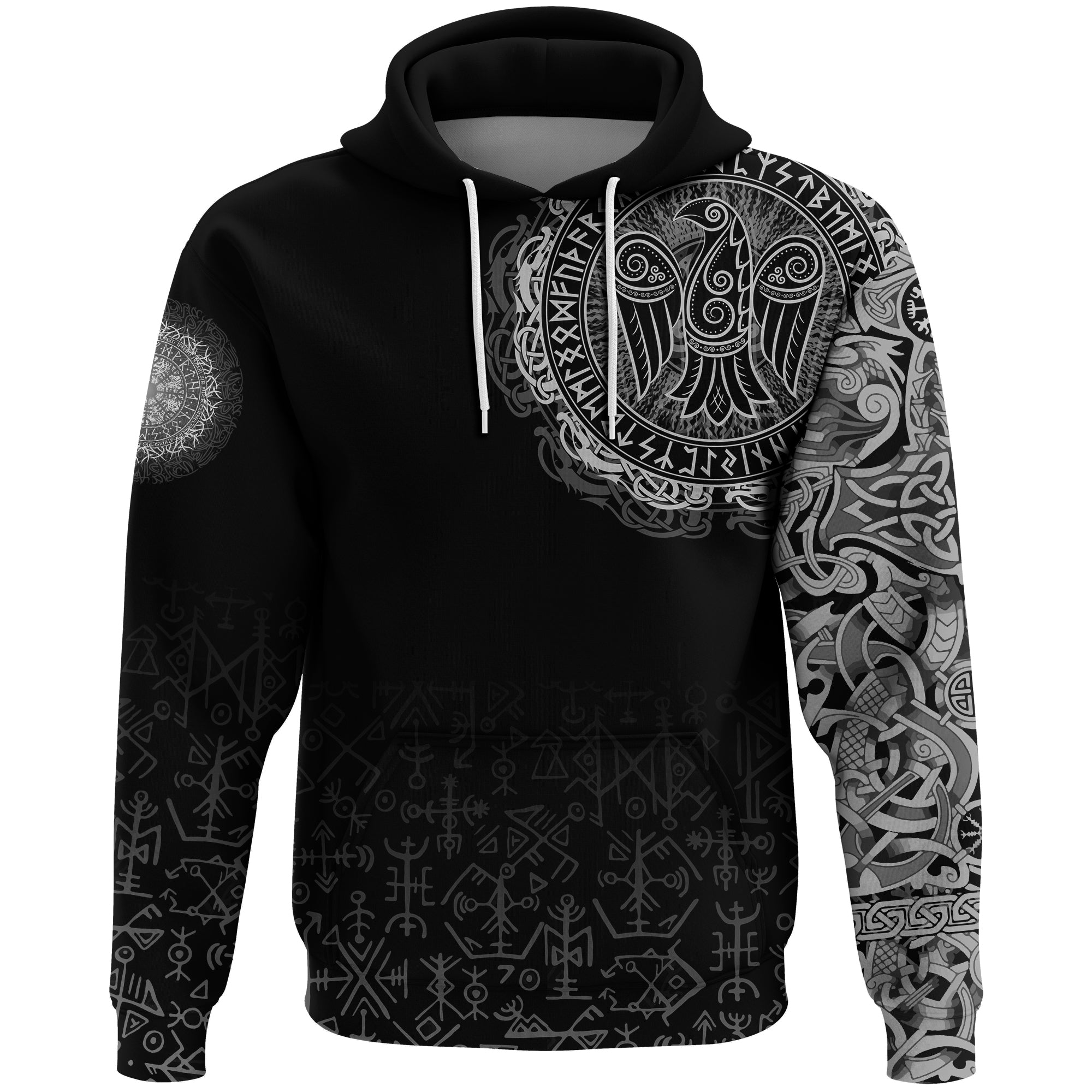 Viking Hoodie Celtic Raven Tattoo RLT12 - Wonder Print Shop