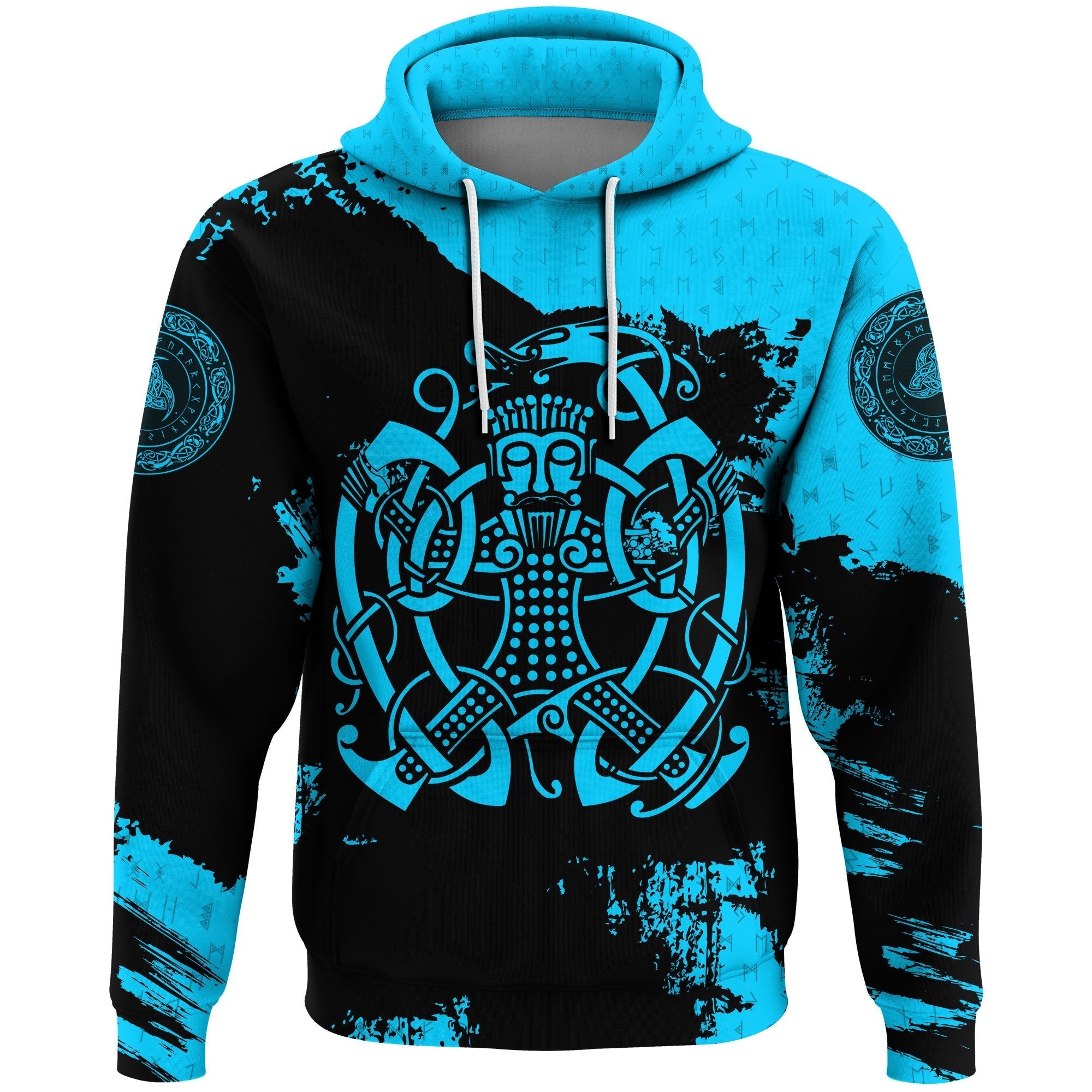 Viking Hoodie, Loki Bound Triskele Rune Cyan RLT12 - Wonder Print Shop