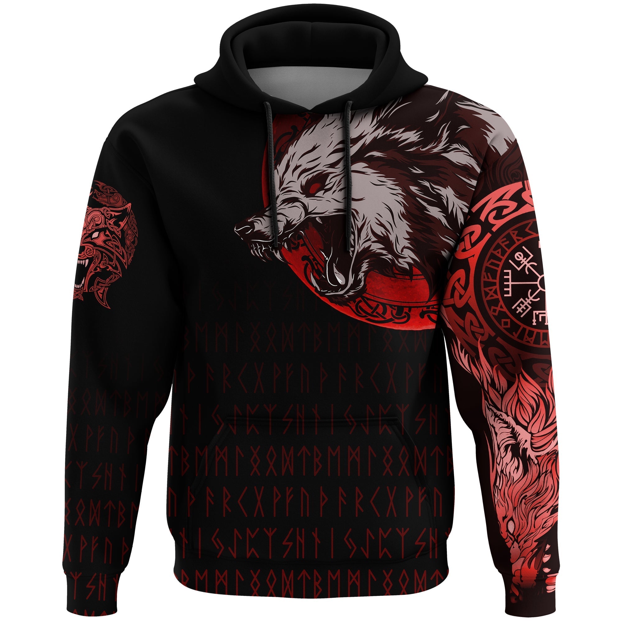 Viking Hoodie Wolf Blood Moon RLT12 - Wonder Print Shop